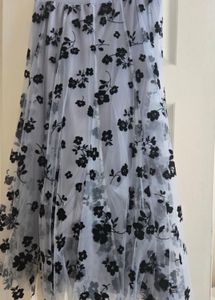 Black Sequin Crop Top White Floral Embroidered Ski