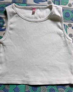 White Sleeveless Croped Top