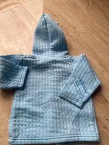 Sky Blue N Green Hoodie(light Winter) 0-1 Year