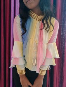 Rainbow Bell Sleeve Top
