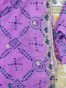 Beautiful Magenta Saree With Gota Patti Border