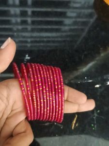 Pink & Gold Bangles - Set of 12