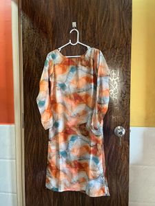 34 Bust Boat Neck Satin Kurta For Women