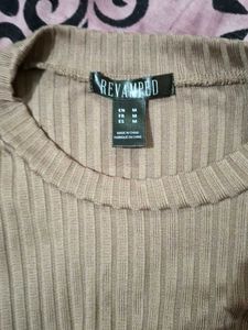 Ribbed Knit Dress with Tie Waist