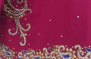 Pink Embroidered Saree With Net Pallu For Sale