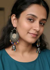 Mirror Jhumka Earrings