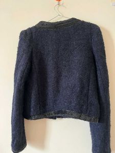 Navy Blue Tweed Jacket