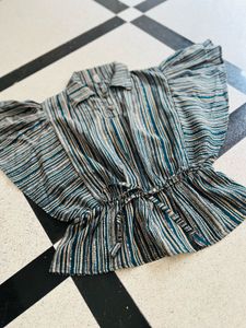 Striped Button-Down Top