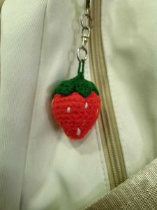 crochet Strawberry 🍓  keychain and sunflower 🌻 k