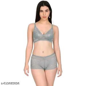 Non Padded Bra And Panty Set For Women
