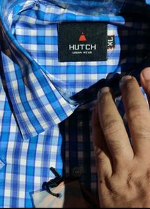 Hutch Blue Checkered half Shirt