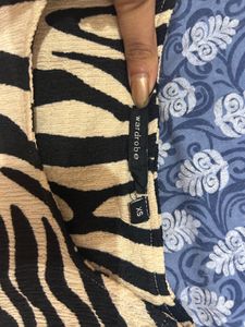 Wardrobe Beige And Black Animal Printed Top