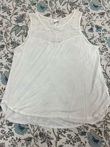 H&amp;M Lace White Tank Top