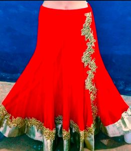Beautiful✨Red And Gold Patchwork LahngaCholi🌸💕