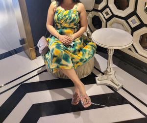 Green N Yellow One Piece Party Wear