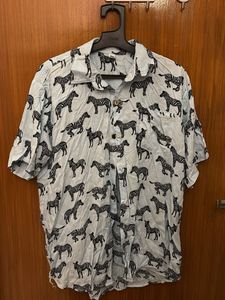 Zebra print shirt in blue