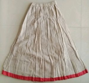Red Zipper Gown Dress With Golden Lengha Size-M