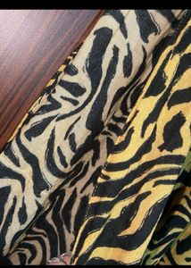 Mustard Yellow &amp; Black Printed Stole