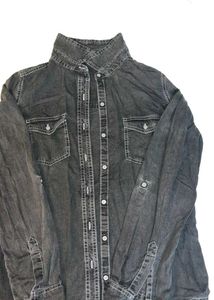Vintage Black Denim Shirt