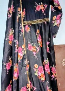 Floral Black Kurta Set