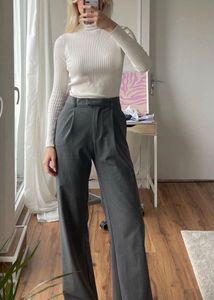 Gray Wide Leg Trousers