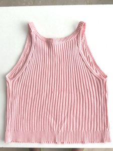 Pink Ribbed Tank Top