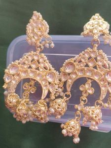 Gorgeous Gold Kundan Jhumka Earrings