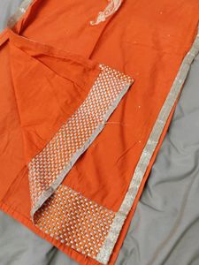 Orange Kurta Set With Chudi Pants For Women🧡