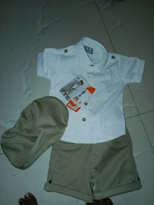 2 Piece Jumpsuit With Cap And Bow