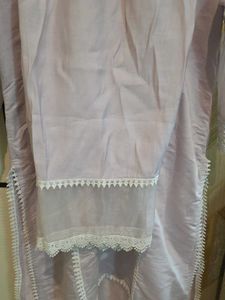 Cotton Organza Lavender Straight Suit Bottom