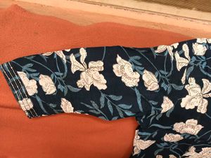 Brand New Blue Floral Print Kurta Set - XXL SIZE
