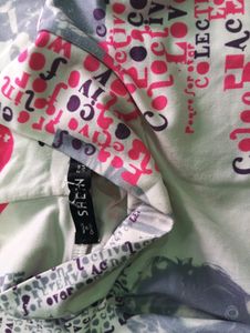 Shein White Printed top