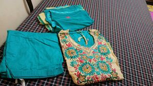 Embroidered Teal Salwar Kameez