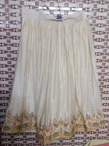 Embroidered Cream Lehenga