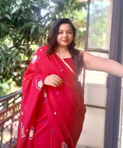 Red Embroidered Saree