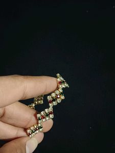 Elegant Gold Finish Bracelet with Multicolour Ston