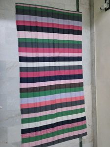 Striped Multi-Color Fabric Piece Carpet