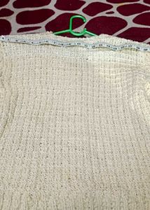 Cream Knit Button-Down Cardigan