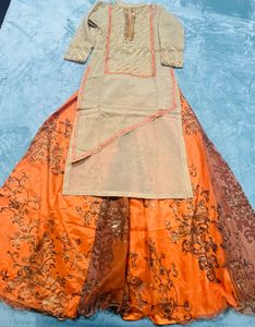 Beautiful Kurti With Printed Plazo