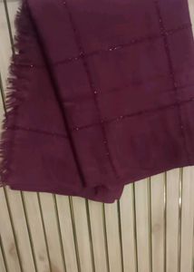 Burgundy Checkered Scarf
