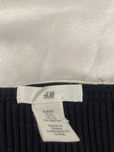 H&amp;M embroidered neckline ribbed top