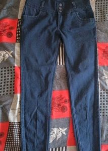 High Waist Blue Wash Jeans