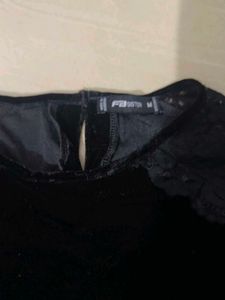 Lace Sleeve Black Dress