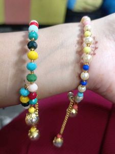 Colorful Beaded Bracelet Rakhi For Bhabi