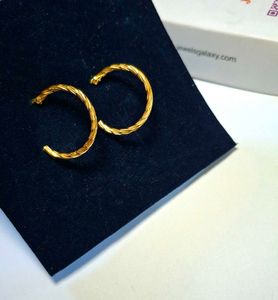 Elegant Gold Plated Twisted Hoop Earrings