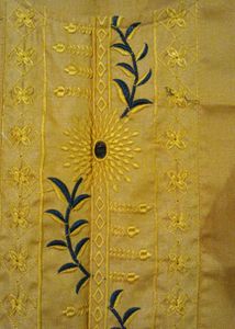 Embroidered Mustard Kurti