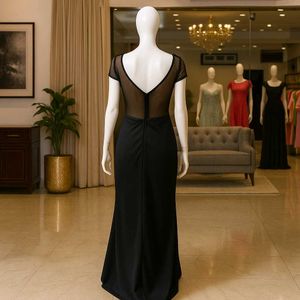 Elegant Black Slit Gown