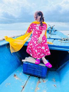 Floral Print Kurta Palazzo with Dupatta