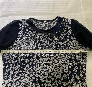 Floral Print Top with Sheer Sleeves