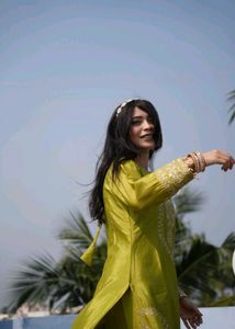 Kashmiri Green Kurta Dupatta Set